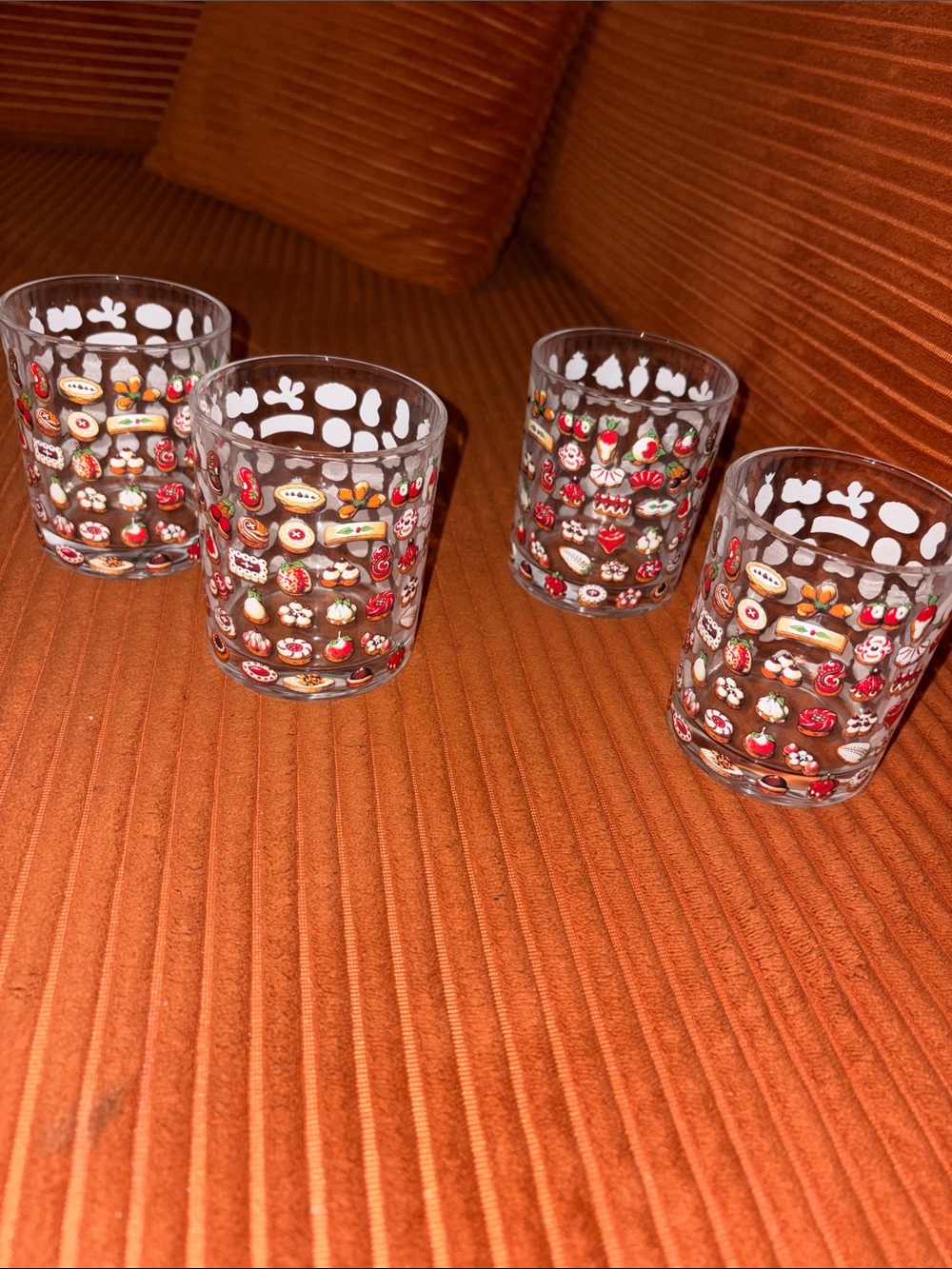 John Derian x Target Cocktail Glasses Highball Christmas Cookies Set of 4 Glass